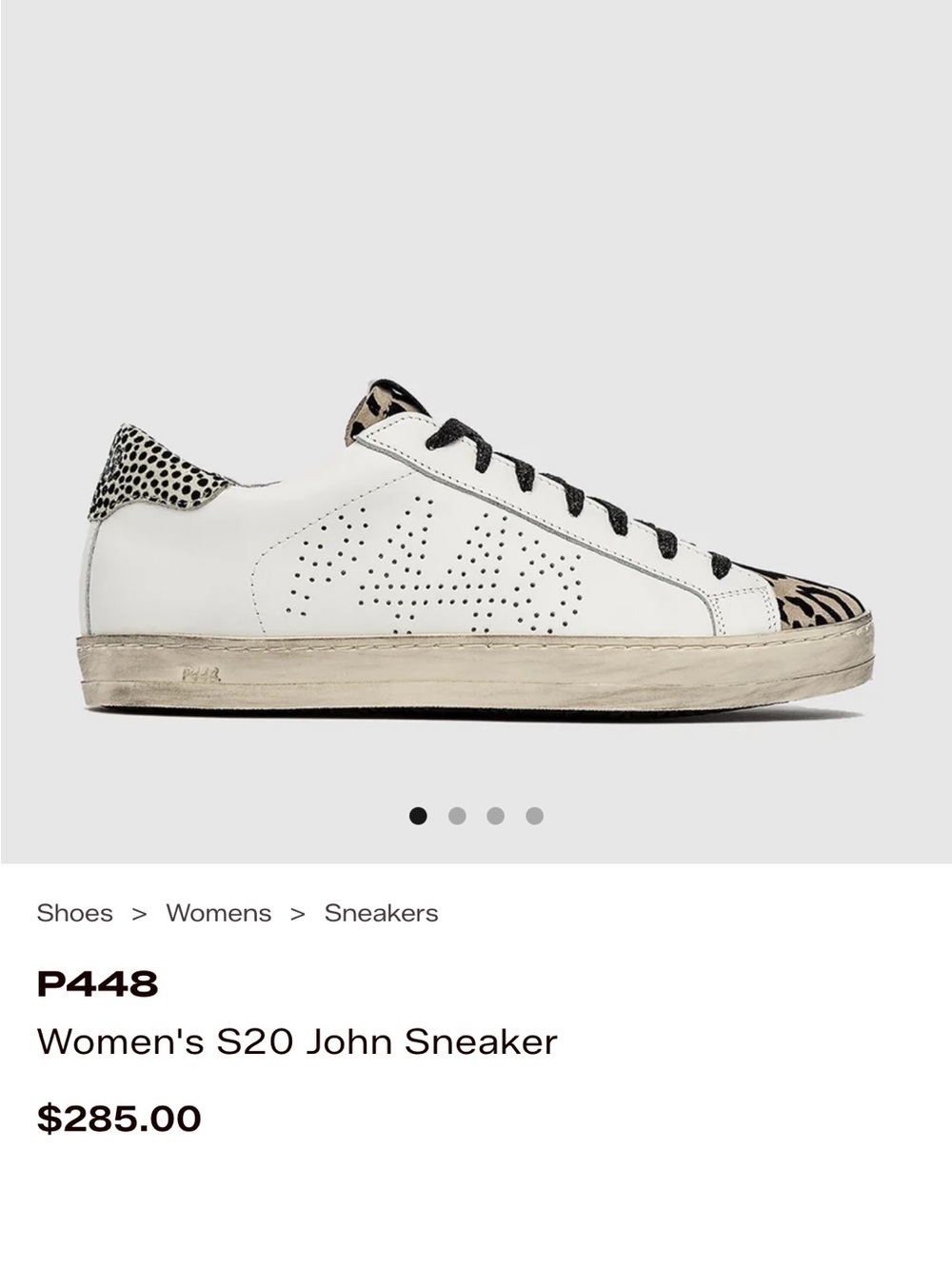 Women’s P448 S20 John Sneaker Sz 36